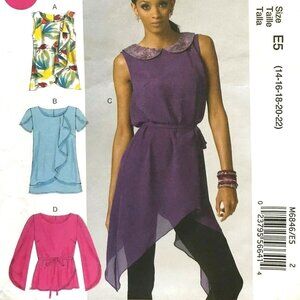 McCall's M6846 Easy Tops & Tunic Sewing Pattern Misses 14-16-18-20-22